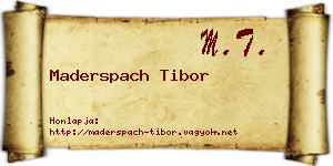 Maderspach Tibor névjegykártya