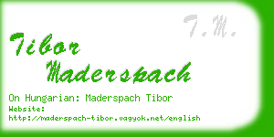 tibor maderspach business card